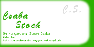 csaba stoch business card